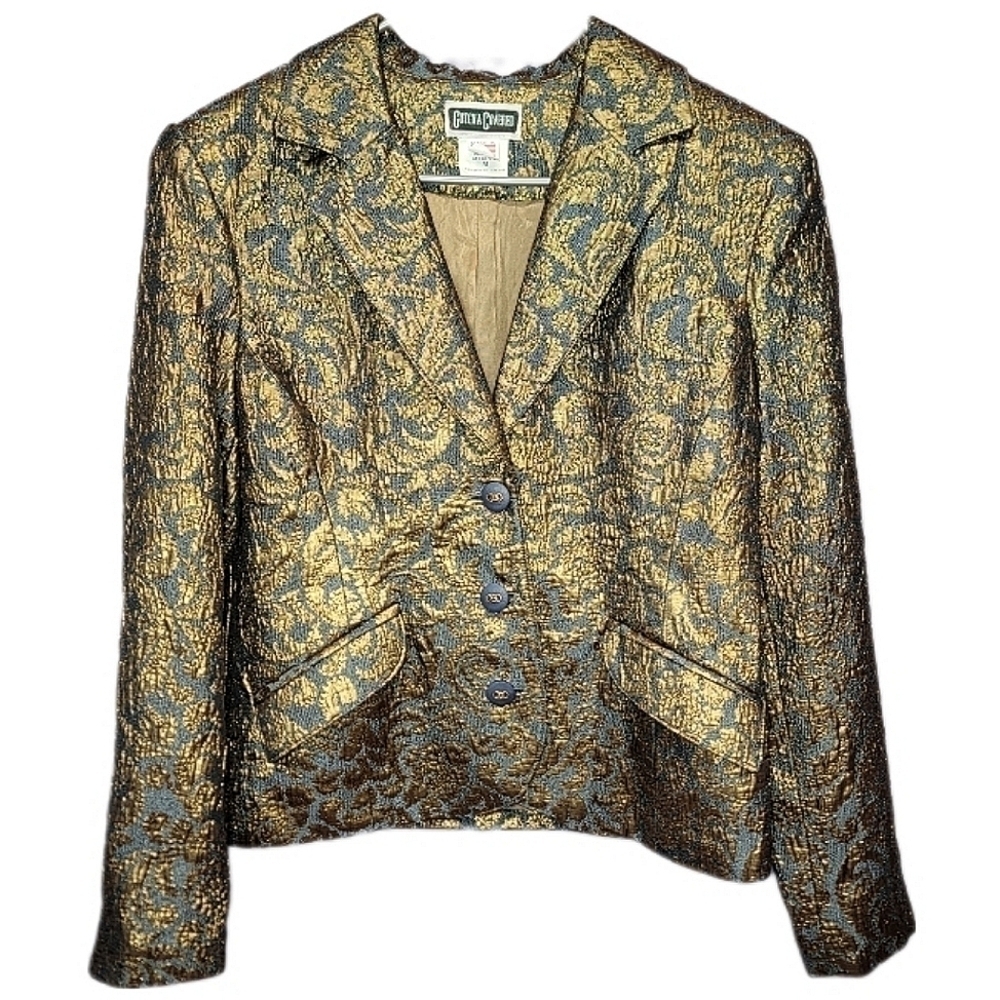 ⭐️RARE⭐️ Vintage Gold & Blue Blazer